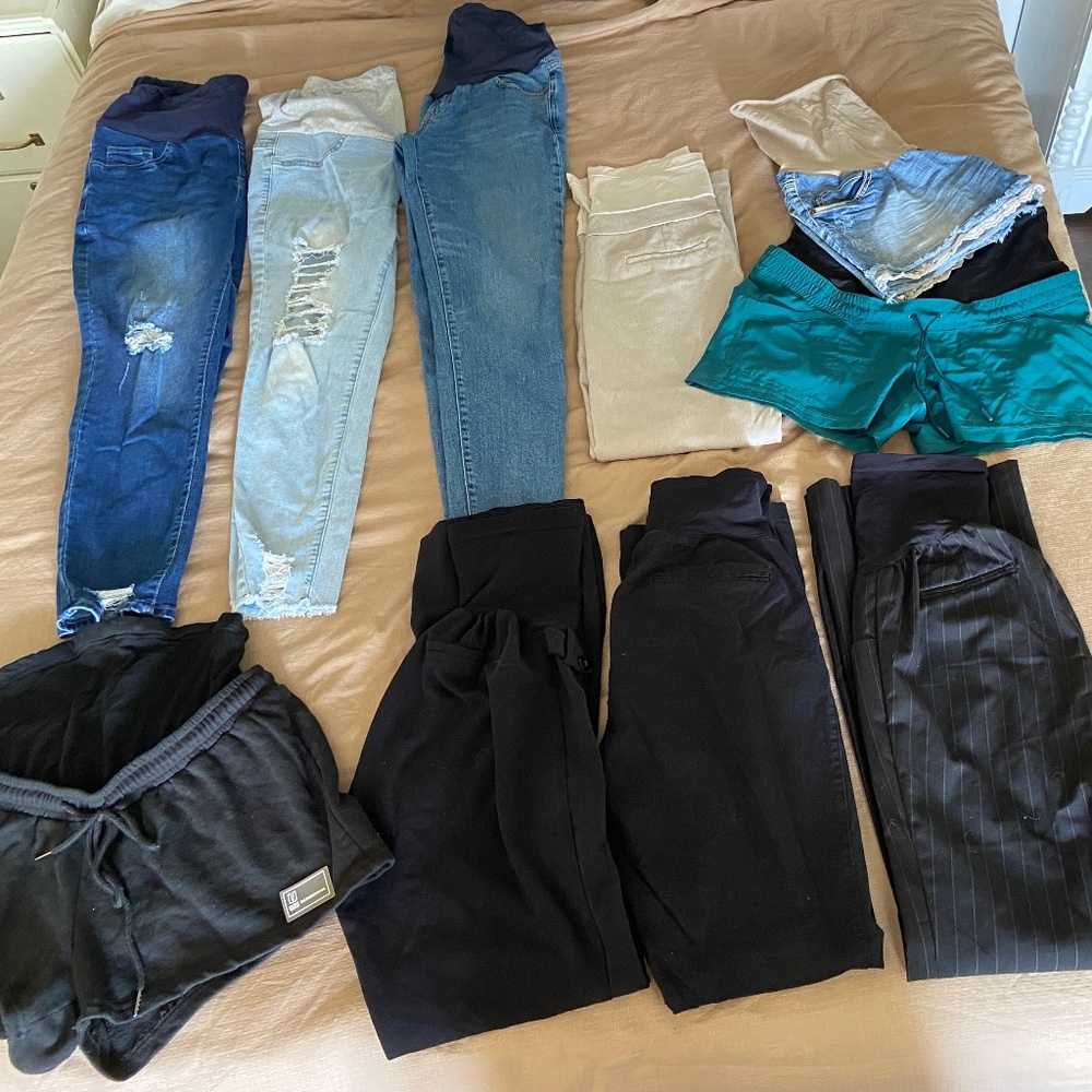 HUGE BUNDLE MATERNITY PANTS/SHORTS